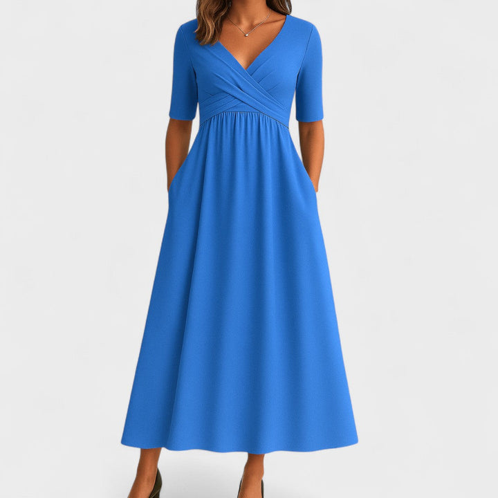 Danira | Vestido midi para mujer con escote en V