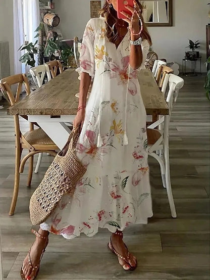 Ane | Vestido Boho de Verano para Mujer con Mangas Cortas