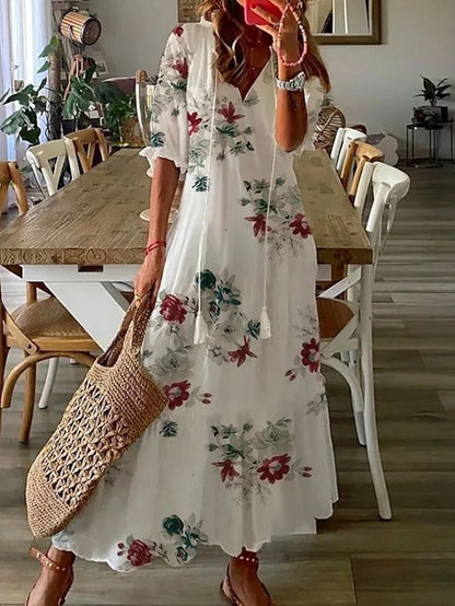 Ane | Vestido Boho de Verano para Mujer con Mangas Cortas